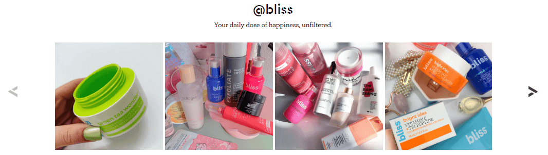 Bliss user generated content