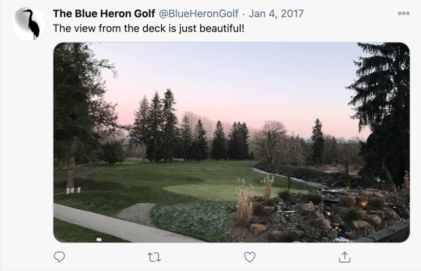 高尔夫球场推特帖子的例子