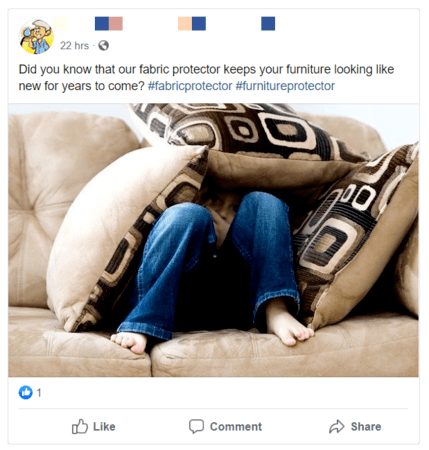 地毯清洁营销社交媒体的例子