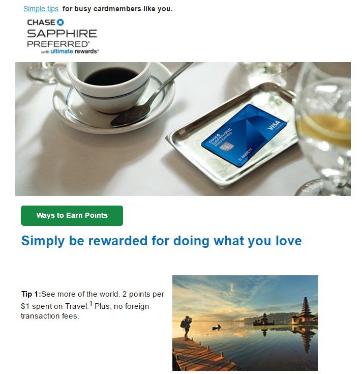 Chase email campaign example