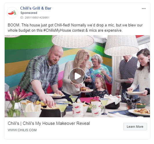 Chilis Facebook广告