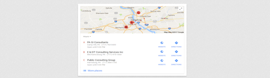 在谷歌上搜索本地企业列表