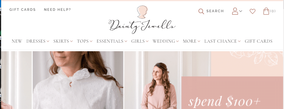 Dainty Jewells web design