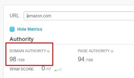 Amazon domain authority
