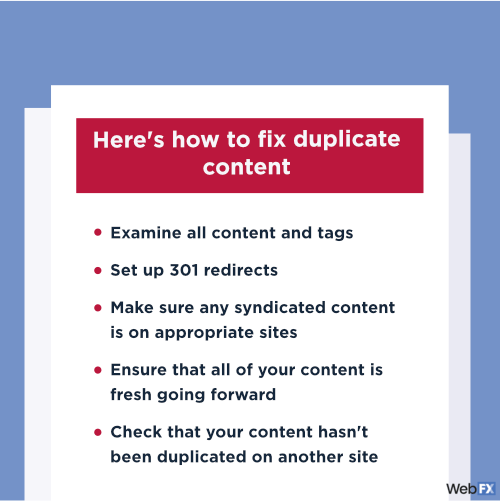 how to fix duplicate content graphic