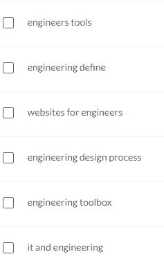 与工程设计工具相关的关键字列表