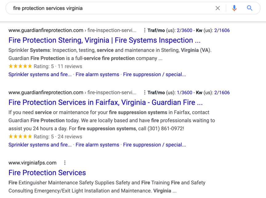消防服务谷歌搜索结果