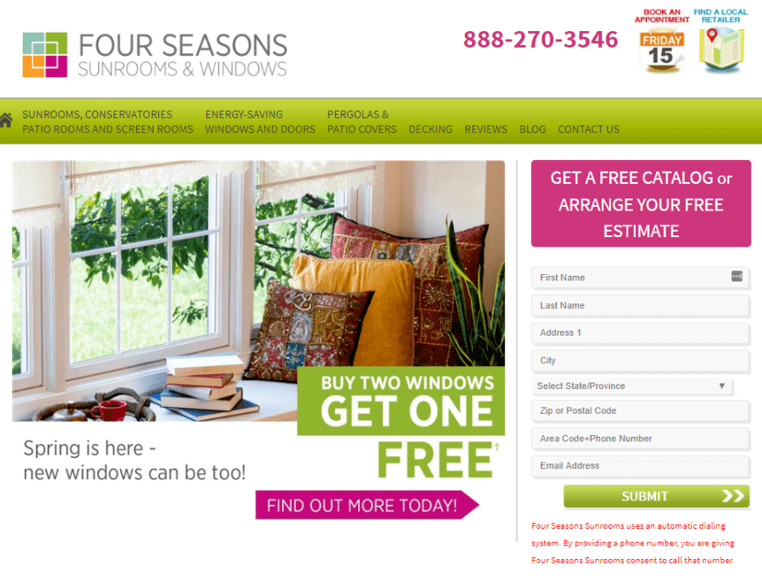 Four Seasons website before WebFX