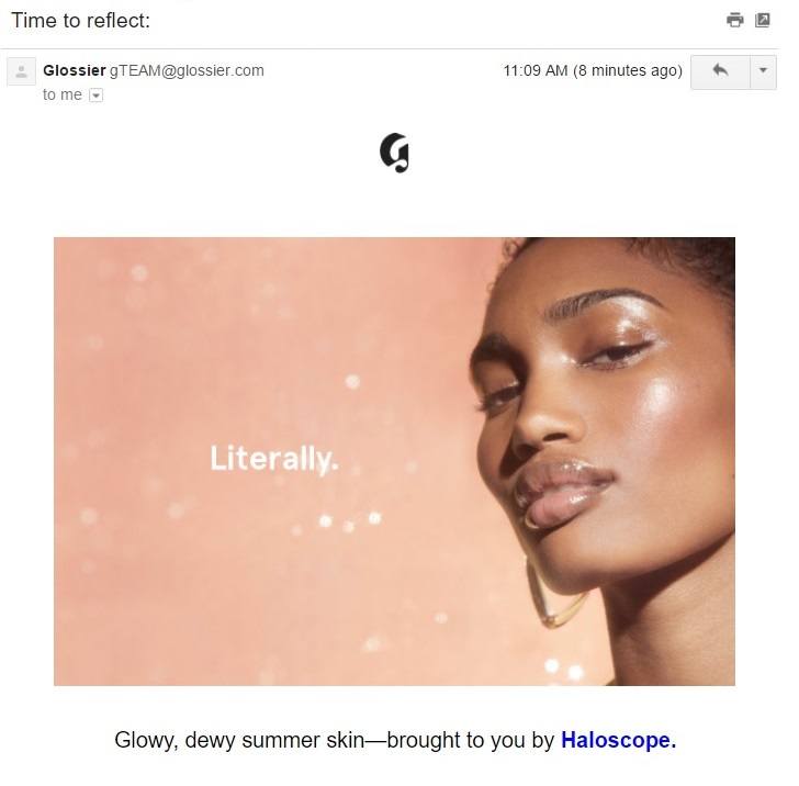 Glossier email campaign example