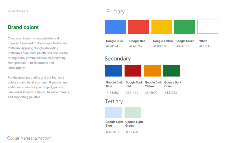 谷歌品牌颜色