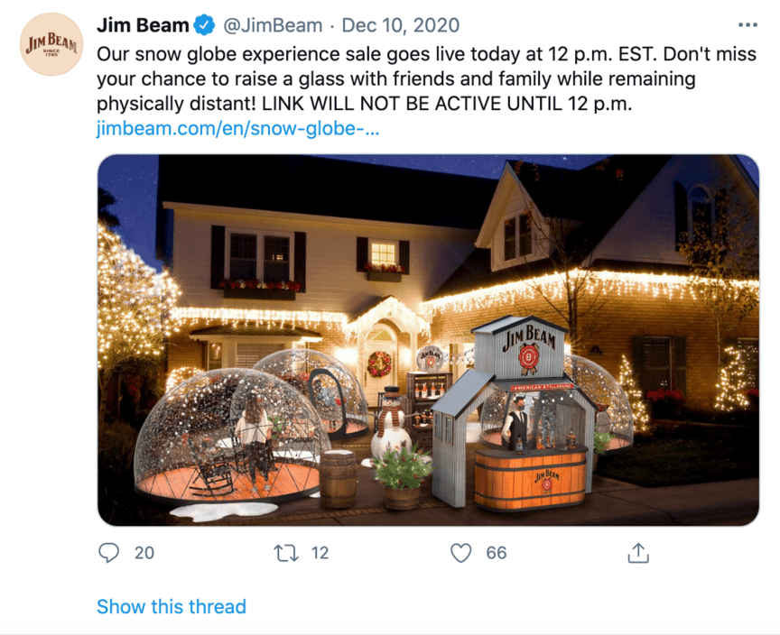 Jim beam推特帖子的例子