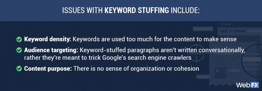 Issues with keyword stuffing