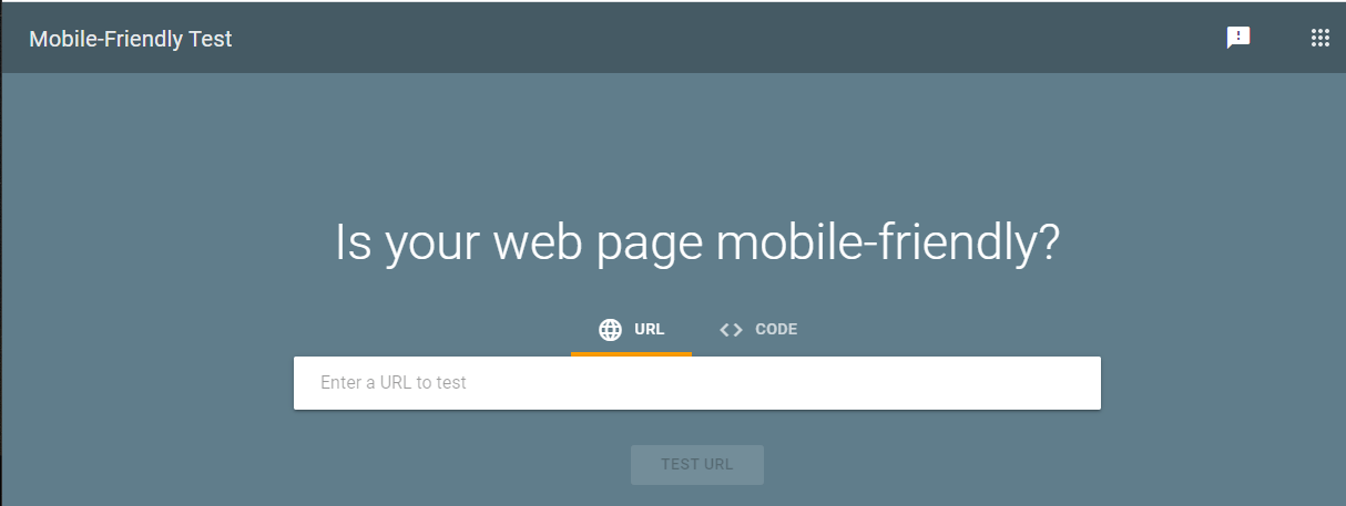 Mobile test for websites