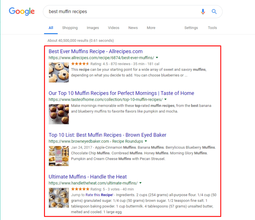 最佳松饼食谱谷歌搜索结果