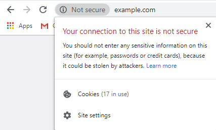 non secure site example