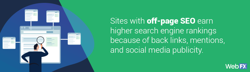 使用页面外搜索引擎优化的网站会获得更高的搜索引擎排名，因为反向链接、提及和社交媒体宣传
