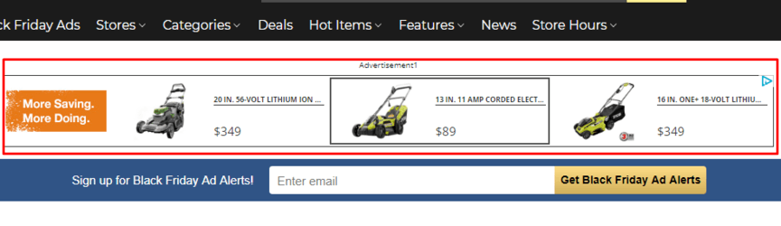 online ad for lawnmowers