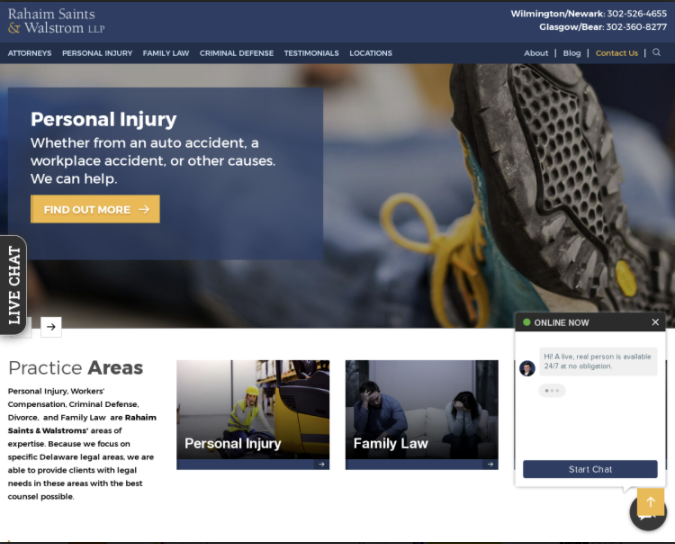 人身伤害律师事务所网站由WebFX设计