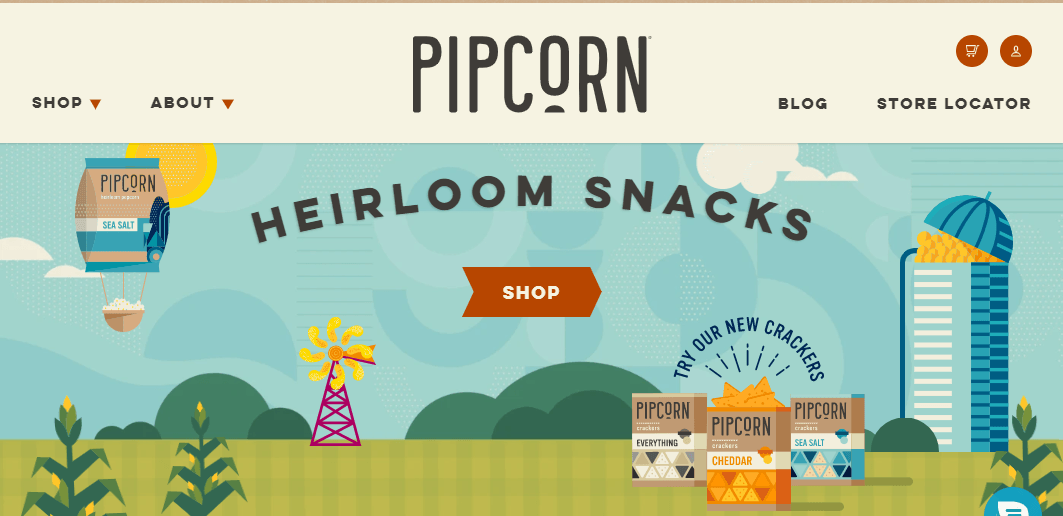 Pipcorn web design