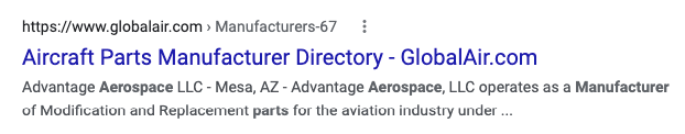 飞机制造商有机搜索结果