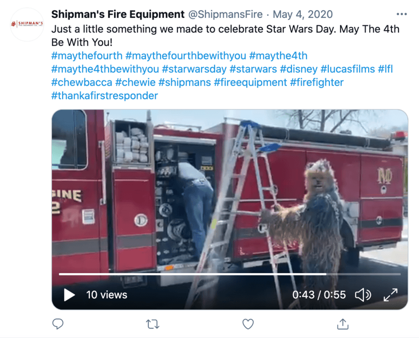 希普曼斯消防设备推特帖子