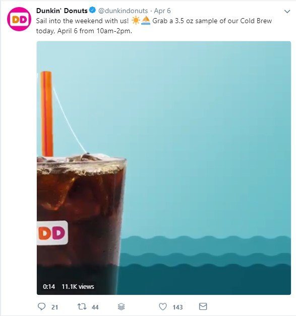 Dunkin social media ad