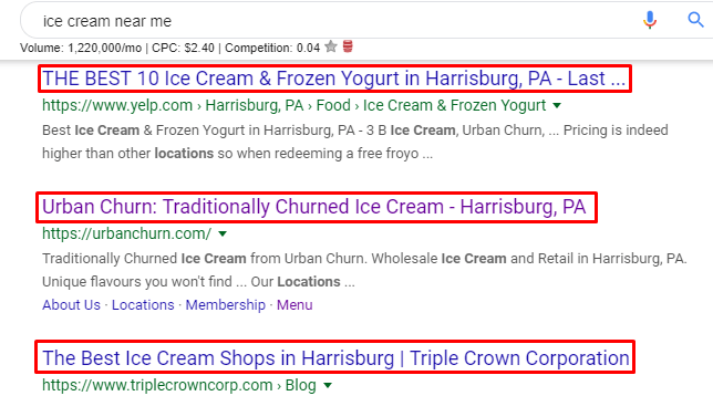 冰淇淋的标题标签示例