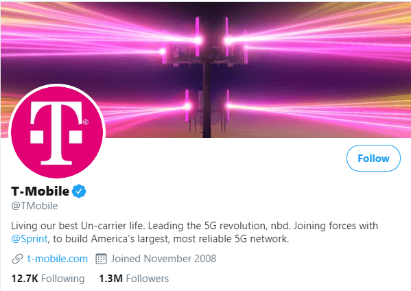 TMobile Twitter page