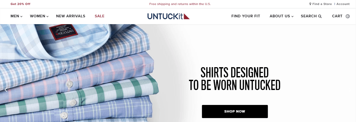 UNTUCKit web design