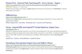 “紧急护理”的谷歌结果