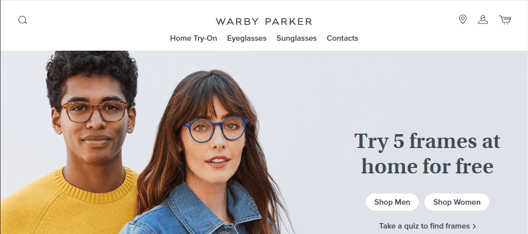 Warby Parker web design