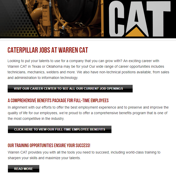 warren cat website job listings