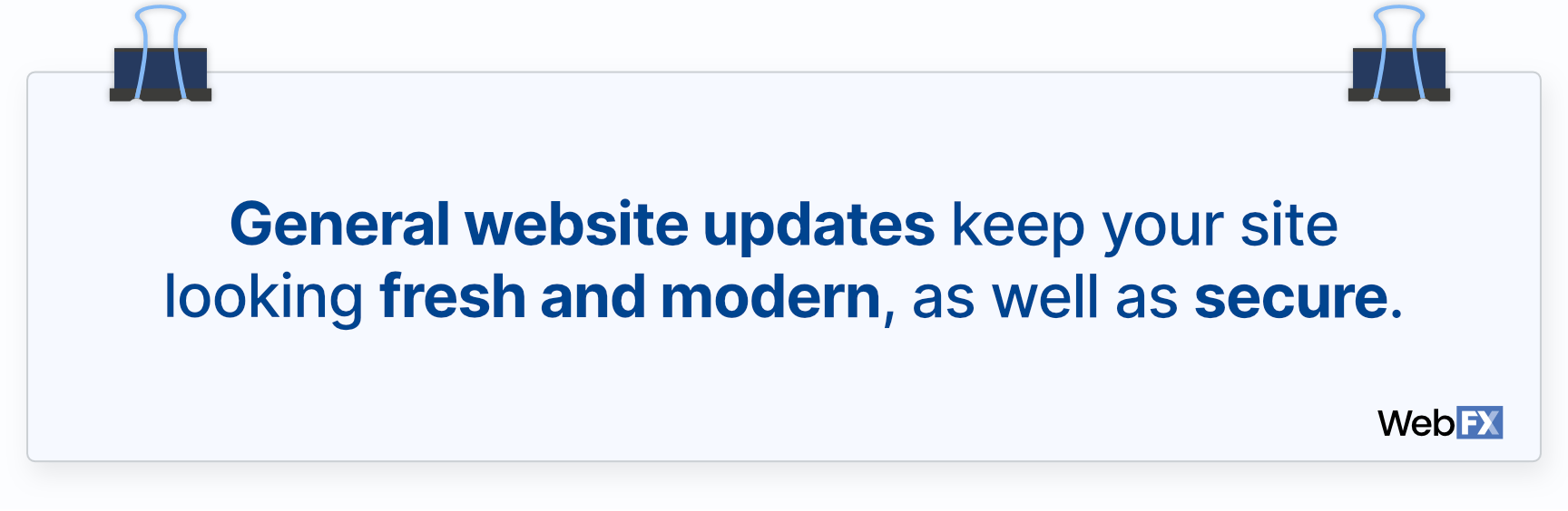 一般的网站更新会让你的网站看起来新鲜、现代，同时也很安全