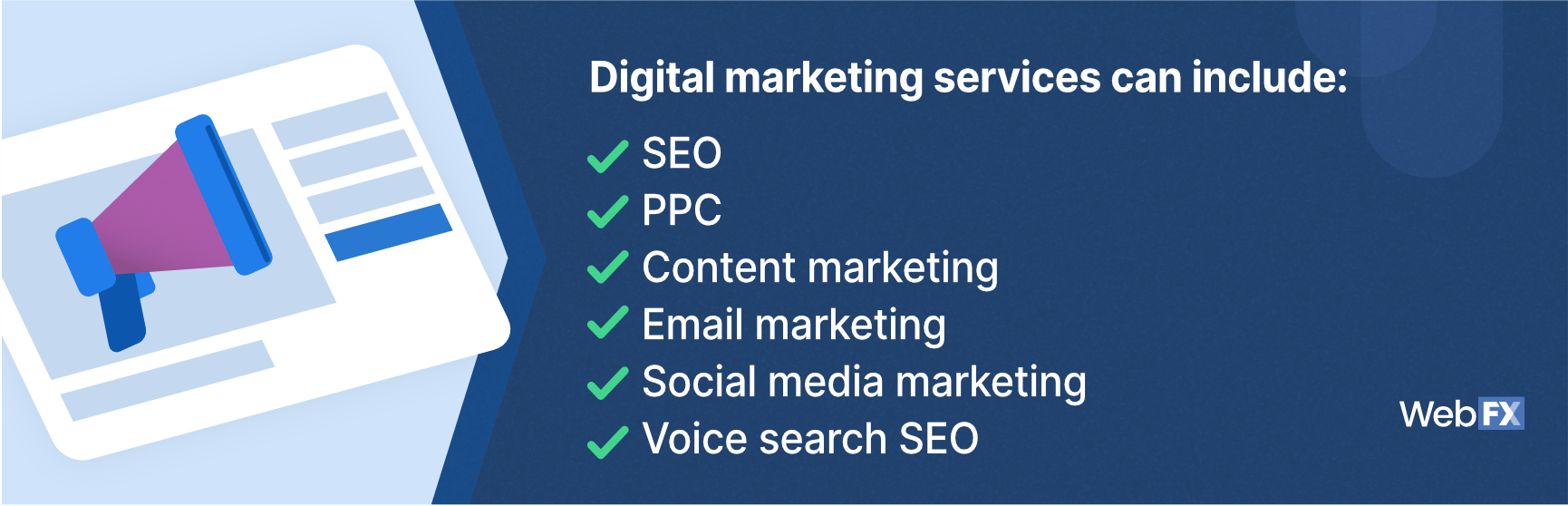 what digital marketing services can include