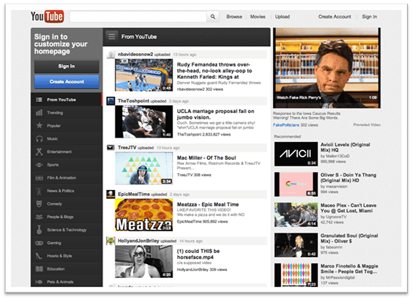 YouTube desktop