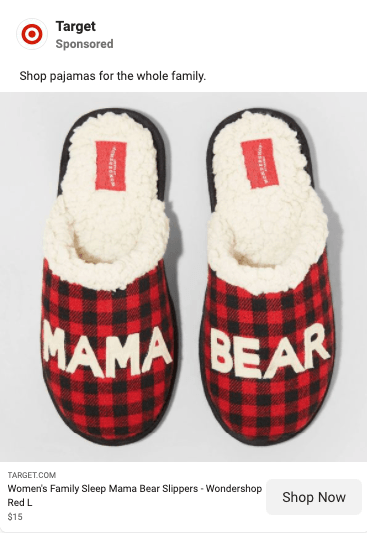 主打熊妈妈拖鞋的目标广告