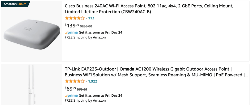 亚马逊上的wifi路由器清单