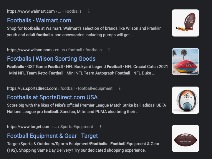 谷歌上的足球列表
