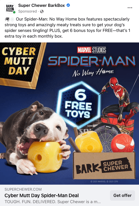 Bark Box的社交媒体广告