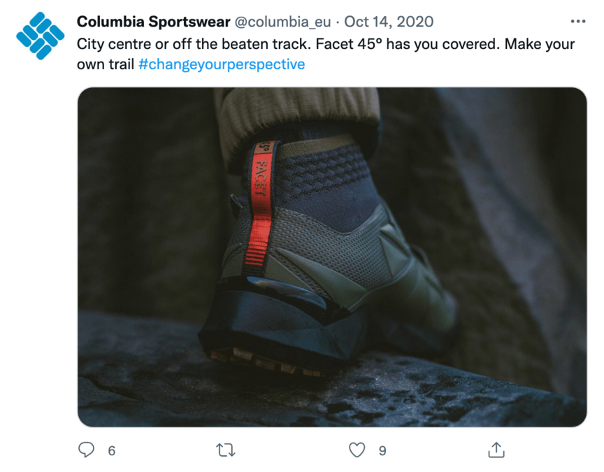 哥伦比亚运动服饰社交媒体广告