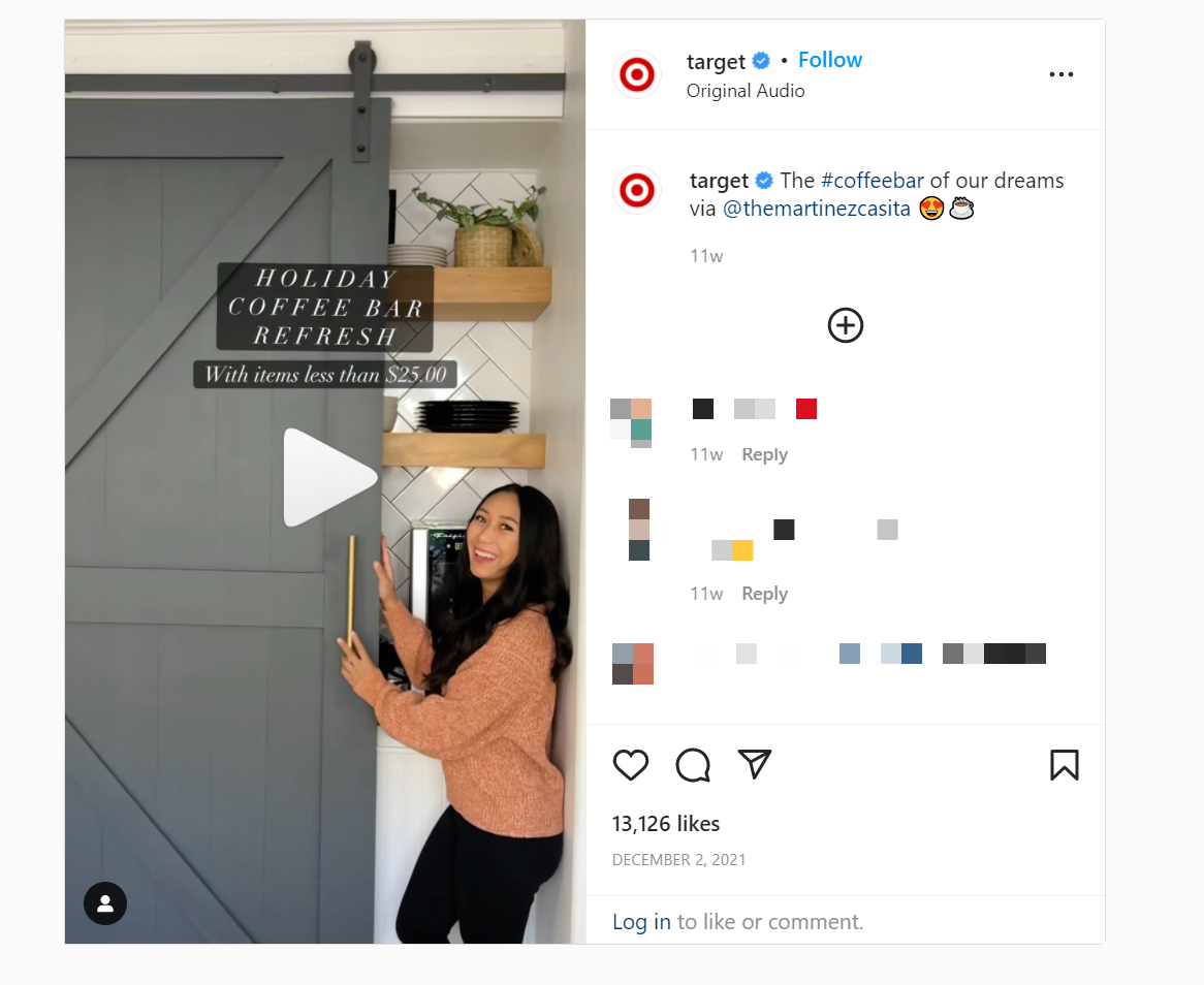 Target的Instagram卷轴
