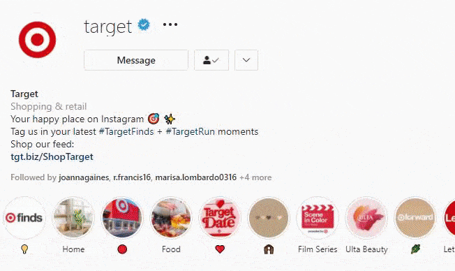他们在Instagram上发布的所有Target的内容