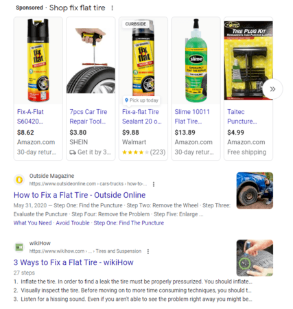 Google search results example for DIY SEO