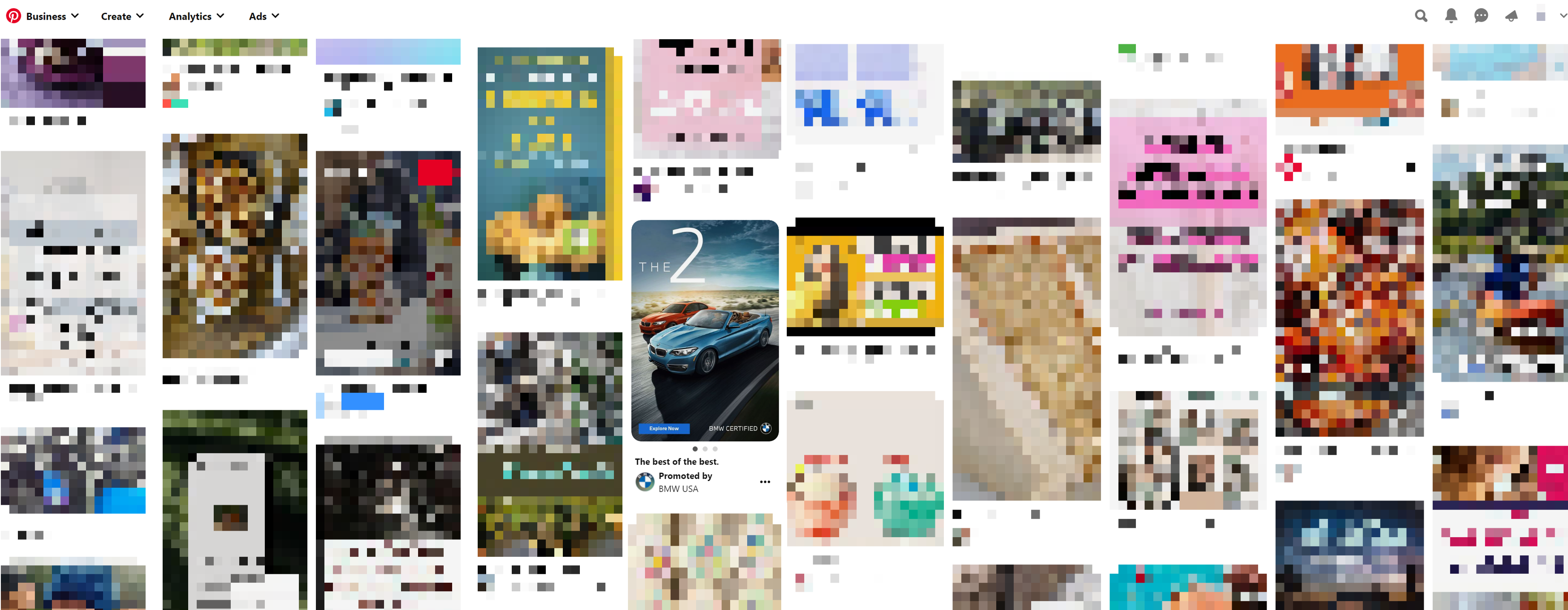 旋转木马广告在Pinterest与多个汽车图片