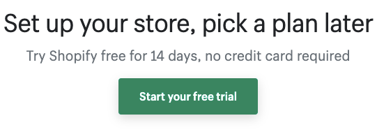 Shopify免费试用按钮