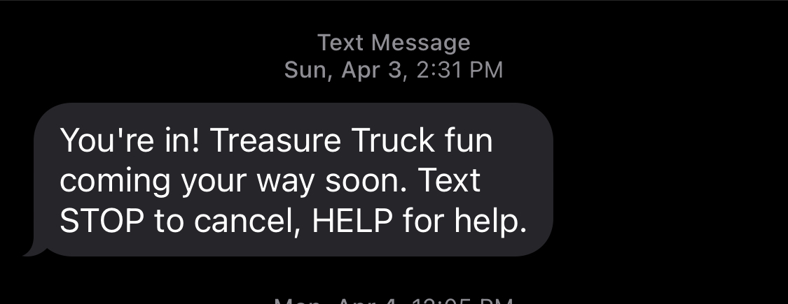 宝藏卡车告诉人们如何选择退出他们的短信