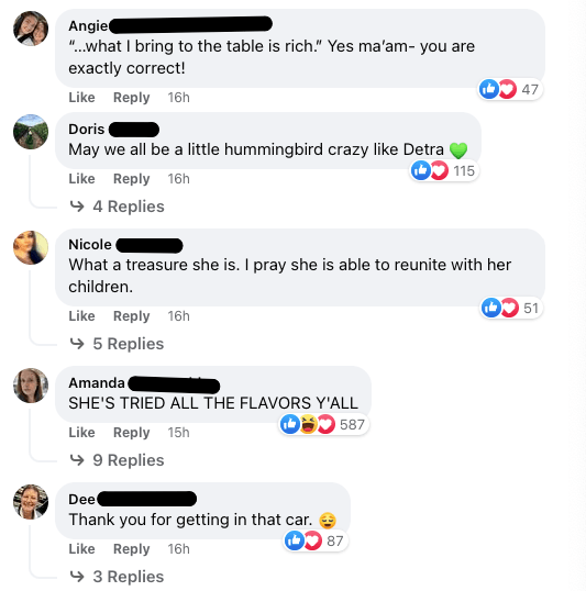 女人们在脸书的评论区谈论