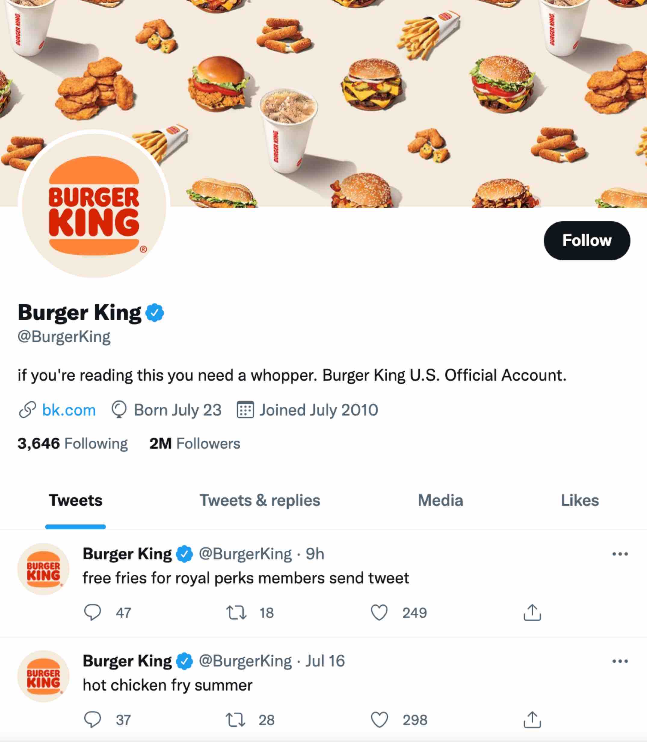 社交媒体品牌:汉堡王的推特