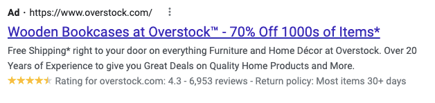 Overstock的付费搜索广告