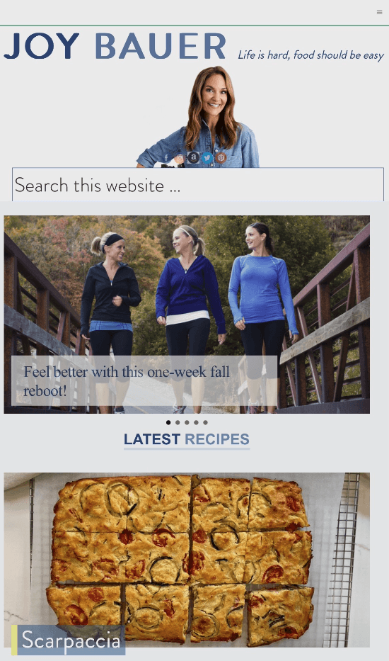 营养学家和饮食学家响应式网页设计的例子
